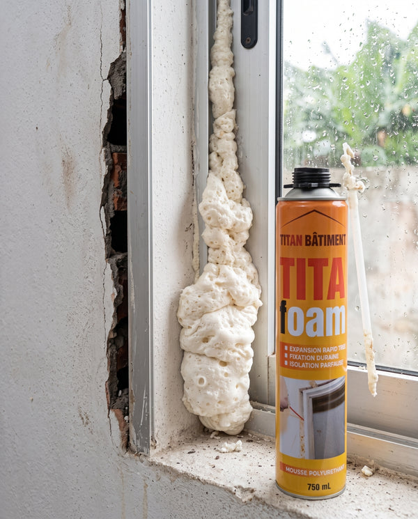 MOUSSE EXPANSIVE POLYURÉTHANE COMBLEZ FACILEMENT LES TROUS ET ESPACES DIFFICILES
